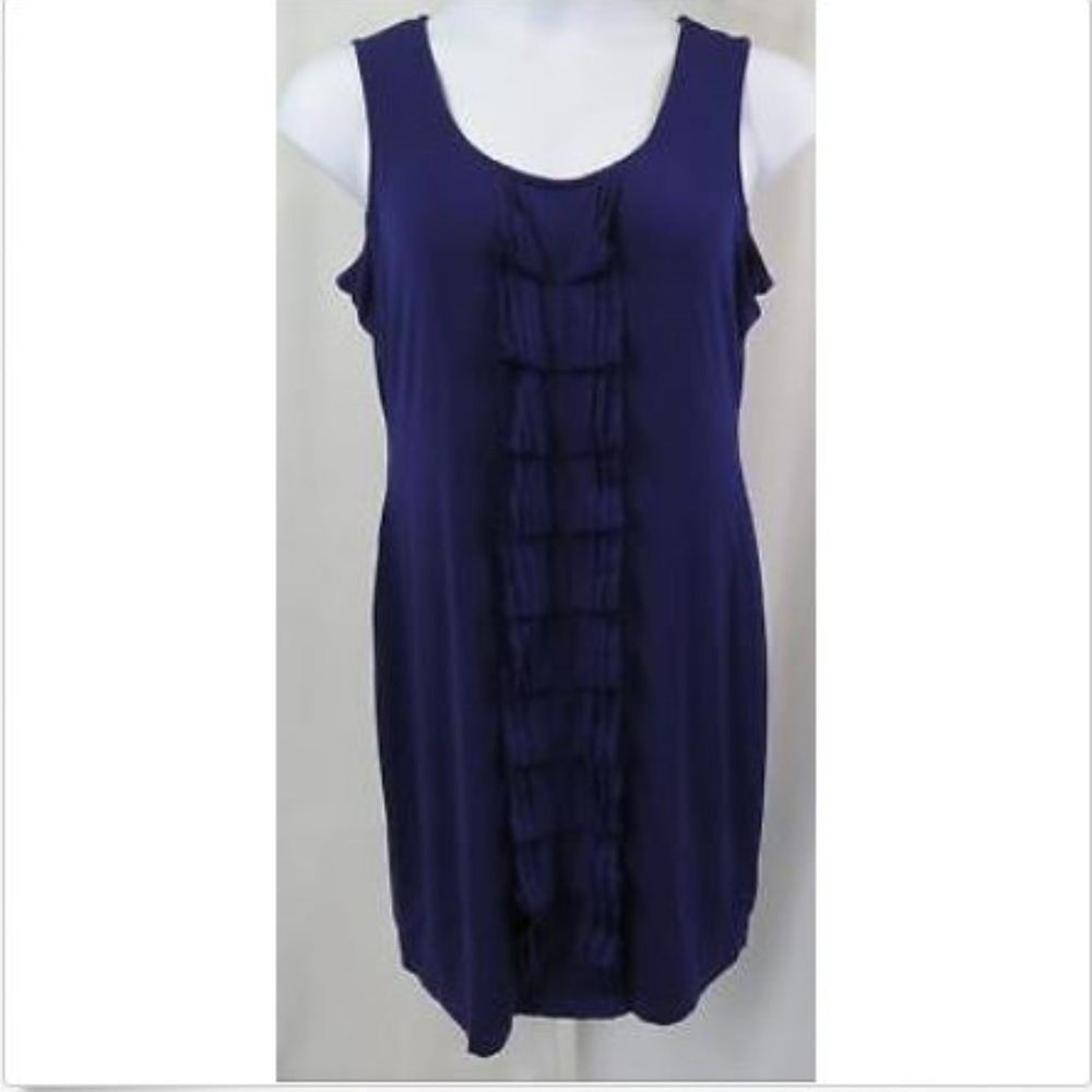 Calvin Klein Purple Sleeveless Dress Ruffle Front